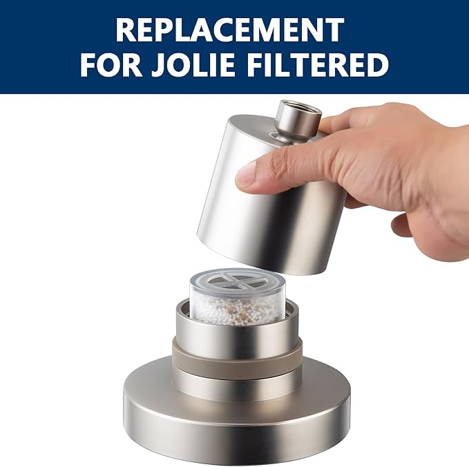 Shower Filter for JOLIE Shower Head Filter Replacement Cartridge - KDF - Clear - 2 Pack