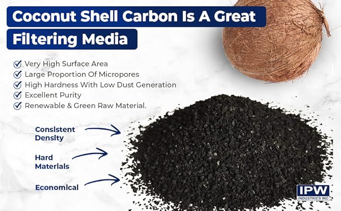 10 Lbs Bulk Water Filter/Air Filter Refill Coconut Shell Granular Activated Carbon Charcoal | 12x40 Mesh