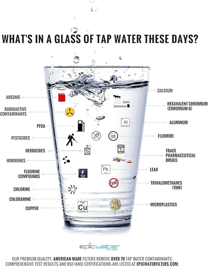 Epic Water Filters Smart Shield. Under Sink Water Filter, Inline NSF 53 Water Filter. Direct Connect DIY Install for Under Sink. Tap Water Filtration System. No Water Wasted