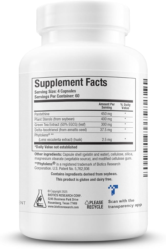 Biotics Lipid SIRT Supports Vascular Integrity, Supports Healthy Lipids and Cardiovascular Health 240 Capsules