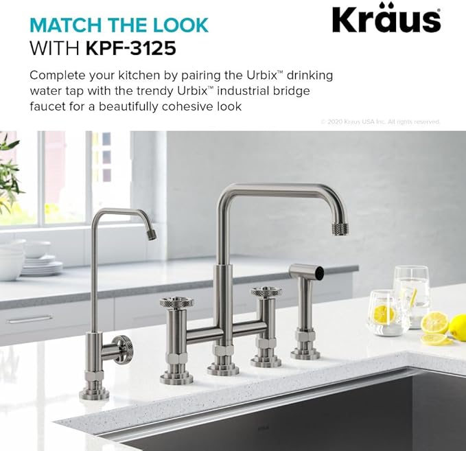 KRAUS Urbix 100% Lead-Free Kitchen Water Filter Faucet in Spot Free Stainless Steel, FF-101SFS