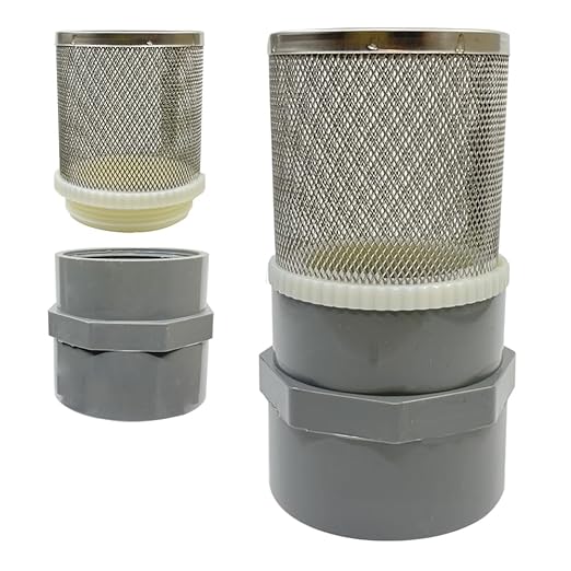 1.5 inch Stainless Steel Filter Cover Connected to 1.5 inch/DN40 Grey PVC Filter Water Pipe, Suction Strainers Used to Remove Debris and Reduce Solid Entry（1pcs）