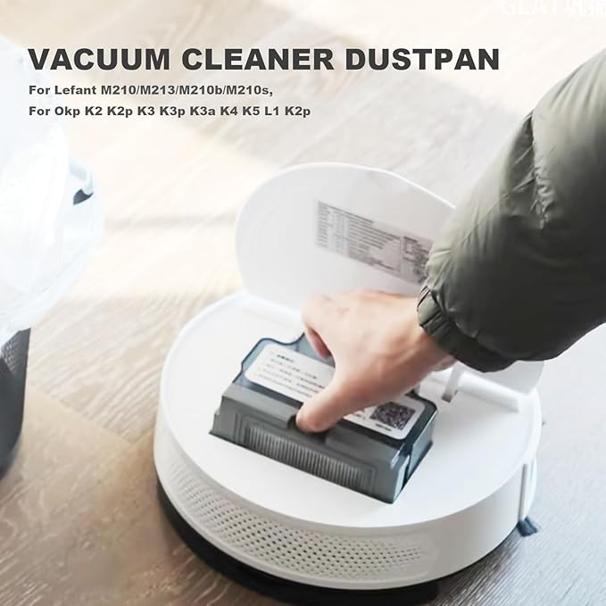 Robot Vacuum Replacements Parts Fit For Lefant M210/M213/M210b, For Okp K2 K2p K3 K4 K5 K2p Robot Vacuum Cleaner, Vacuum Dust Pan, Side Sweep Edge Brush HEPA Filter (Dustbin& Filter&Sweep-10pc)