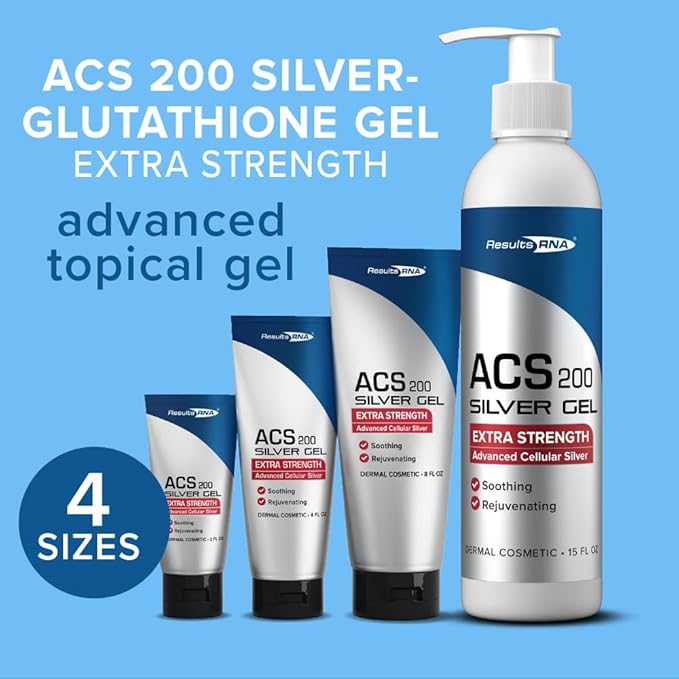 Results RNA - ACS 200 Silver-Glutathione Gel – Advanced Cellular Colloidal Silver Gel for Wound Care & Superior Dermal Healing. Clinically Proven. Recommended by Doctors Worldwide (8 oz)