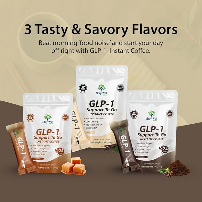 Slim Coffee GLP-1 Supplement | GLP 1 Booster to Control Appetite and Cravings | Great Tasting Metabolic Support - Coffee Bean Extract, Green Tea, Yerba Mate (Regular)