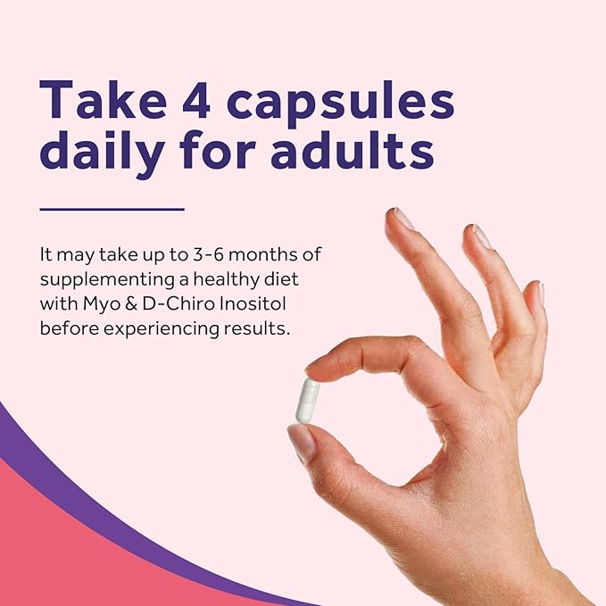 Doctor's Recipes Inositol Supplement, Myo-Inositol & D-Chiro Inositol Capsules 2050mg per Serving, Ideal 40:1 Blend, Hormone Balance for Women, Ovarian Function & Fertility Support, 120 Vegan Caps