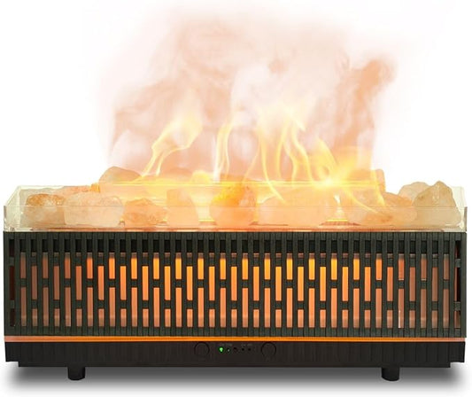 Essential Oil Diffuser for Home 200ML, Himalayan Salt Lamp Diffuser Aromatherapy Diffuser with Ultrasonic Humidifier 7 LED Colors 2 Timing Modes Auto Off Diffuser for Spa,Yoga,Office