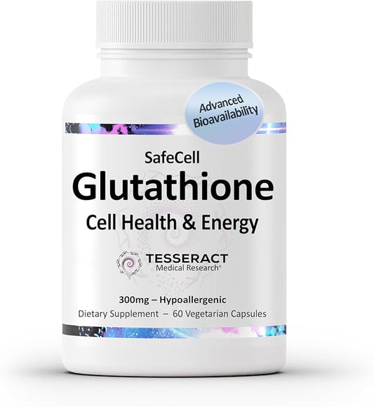 SafeCell S-Acetyl Glutathione Supplement for Neuro Health Support, Powerful Antioxidant to Help Neutralize Free Radicals, Hypoallergenic, 300mg, 60 Vegetarian Capsules