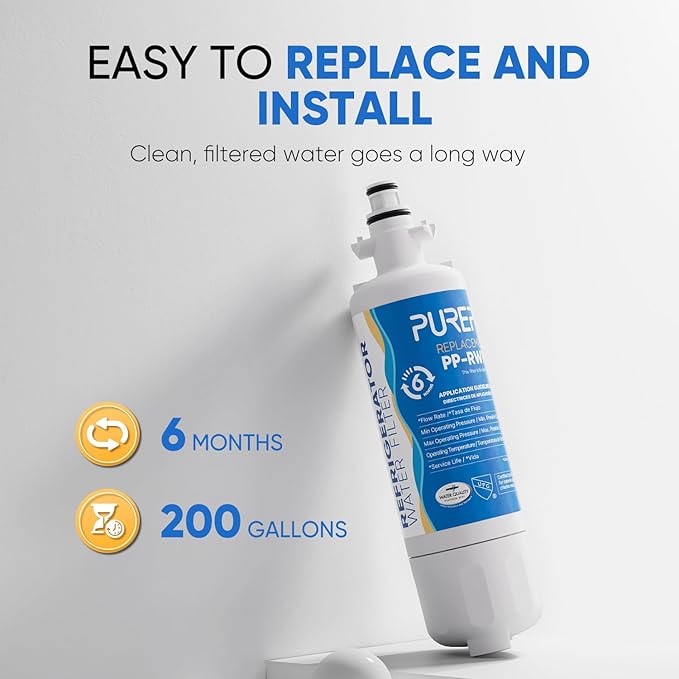 PUREPLUS 9690 Replacement for kenmore Elite 469690 LG LT700P RFC 1200A ADQ36006102 ADQ36006101 LFX28968ST RWF1052 RWF1200A LFXS29626S LFXS30766S LFX31925ST LFX31945ST Refrigerator Water Filter, 4Pack