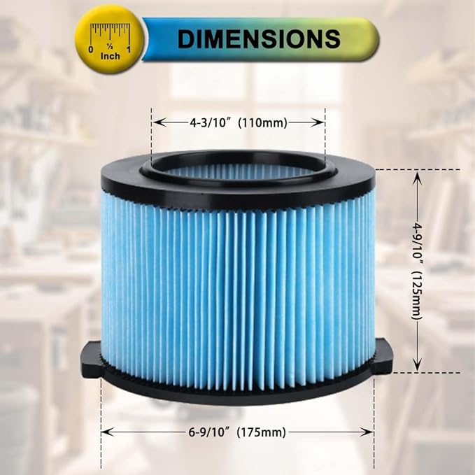 3 Pack VF3500 Filter Replacement for Rigid Shop Vac Filter 4 Gallon, 3-LAYER Fine Dust Wet/Dry Vacuum Filter 26643, compatible with RIDGID Portable 3-4.5 Gallon Shop Vac Models# WD4070