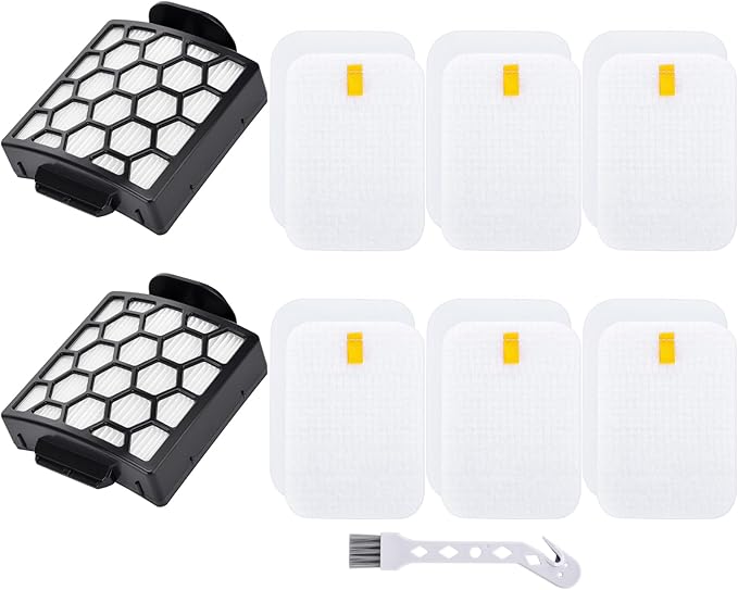 Artraise Filter Replacement for Shark NV255 NV251 NV151 ZU62 ZU60 ZU51 Navigator Zero-M Self-Cleaning Brushroll Pet Pro Vacuum, Part #1238FT60 & 1239FT60, 2 HEPA Filters 6 Foam 6 Felt Kit (Black)