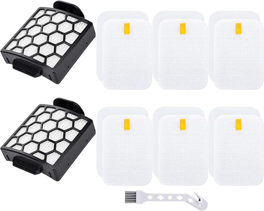 Artraise Filter Replacement for Shark NV255 NV251 NV151 ZU62 ZU60 ZU51 Navigator Zero-M Self-Cleaning Brushroll Pet Pro Vacuum, Part #1238FT60 & 1239FT60, 2 HEPA Filters 6 Foam 6 Felt Kit (Black)