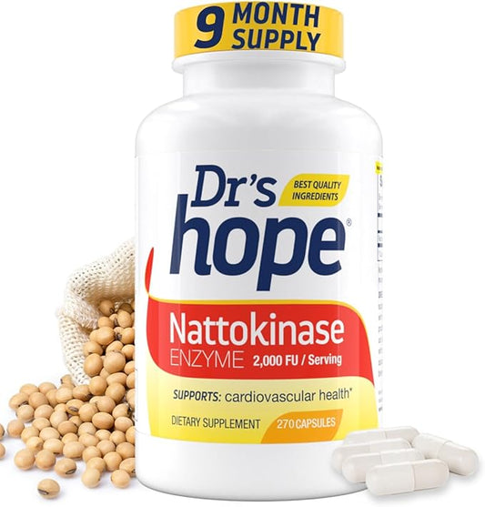 Nattokinase 2000 FU - Nattokinase Supplement Supports Cardiovascular Health and Healthy Blood Circulation - Non-GMO, Gluten-Free, 270 Veggie Capsules, Made in The USA