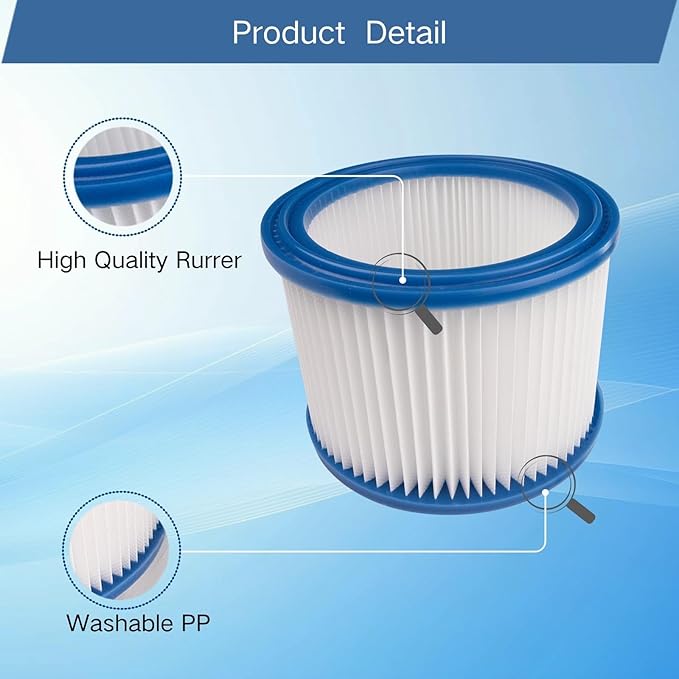 1-Pack Replacement HEPA Filters Compatible with Nilfisk ALTO Aero 21, 26, 31 Wet Dry Vacuum Cleaners