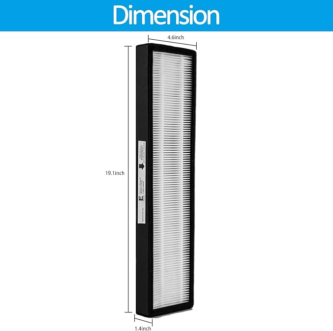 True HEPA E Size Replacement Filter,Compatible with Idylis FIL-GG-125 & IAP-GG-125,AC5250PT Replacement Filters Fit for Germ Guardian Air Purifier FLT5000 AC5000 Series Filter C,2 HEPA+2 Pre-filters