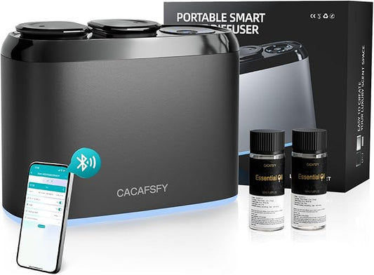 Waterless Scent Diffuser,Two 50ml Hotel Scent Oils Included-Whole House Air Freshener-Scent Diffusers for Home,Office,Essential Oil Diffuser Large Room,Smart, Cold-Air Tech,App Control