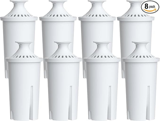 AQUA CREST Replacement for Brita® Water Filter, Pitchers and Dispensers, Classic OB03, Mavea® 107007, and More, NSF Certified Pitcher Water Filter, 8 Count