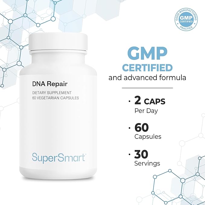 Supersmart DNA Repair (Advanced Formula) - with AC-11, Sulforaphane Glucosinolate, SOD Gliadins Complex - High Potency Antioxidant Supplement | Non-GMO & Gluten Free - 60 Vegetarian Capsules