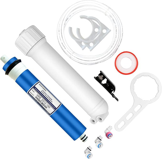 150 GPD RO Membrane with Reverse Osmosis Membrane Housing Set, Reverse Osmosis Filter Replacement Kit, RO Membrane Housing Set for DIY RO Water System & Maple Syrup Reverse Osmosis System