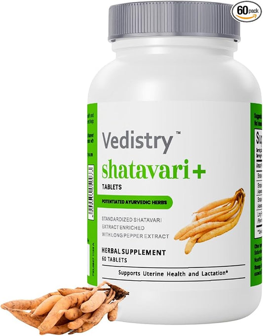Shatavari Root Extract Tablets for Women | Hormonal Balance & Fertility Support | Lactation & Uterine Health Supplement | 1100mg with Long Pepper | 60 Vegan Tablets