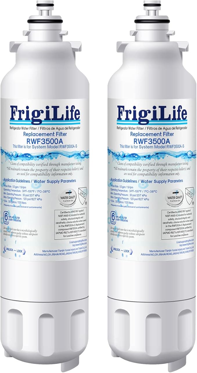 ADQ73613401 Refrigerator Water Filter, Replacement for LG LT800P, ADQ73613402, ADQ73613408, ADQ75795104, Kenmore 9490, 46-9490, LSXS26326S, LMXC23746S, LMXC23746D (Pack of 2)