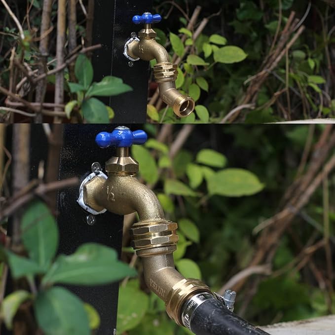 Garden Hose Elbow Connector 45 Degree Solid Brass Pipe Fittings -Eliminates Stress and Strain On RV Water Intake Hose Adapter 3/4" FHT x 3/4" MHT (45 Degree Hose Elbow)