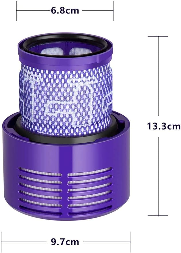 Leadaybetter 4pack Washable Hepa Filter Replacements for Dyson V10 SV12 Cordless Vacuum Cyclone Animal Absolute Total Clean Cordless Vacuum Cleaner, Replace # DY-969082-01