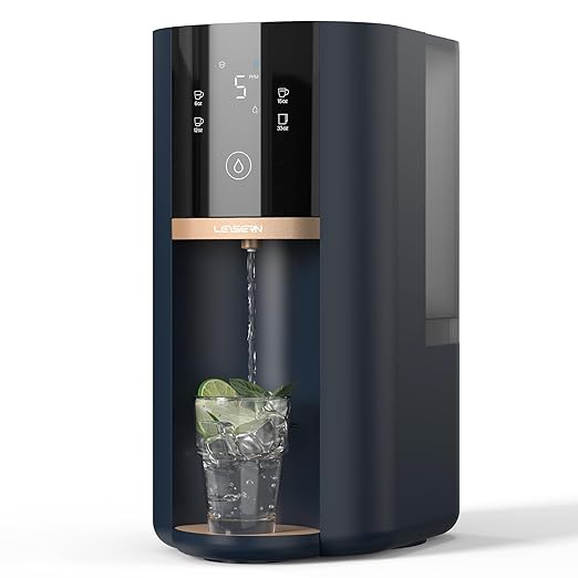 Countertop Reverse Osmosis Water Filter System, 5-Stage RO Filtration with UV, 4:1 Pure to Drain, Innovative 360° Swivel Base, Portable No Installation Water Purifier with 4 Capacity