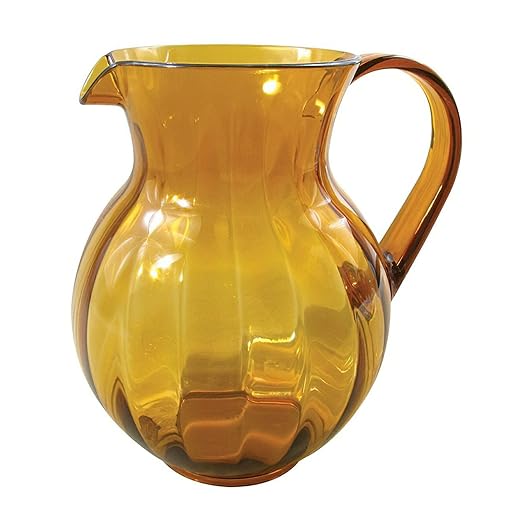 G.E.T. P-4090-PC-A-EC Shatterproof Plastic Lemonade / Margarita Pitcher, 90 Ounce, Amber