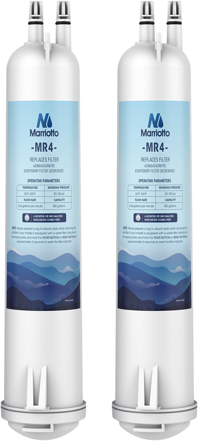 MARRIOTTO MRW4 Refrigerator Water Filter Compatible with EDR3RXD1, 4396841, 4396710, Filter 3, 46-9083,46-9030, 9030, 9083 Refrigerator Water Filter | 2 Pack
