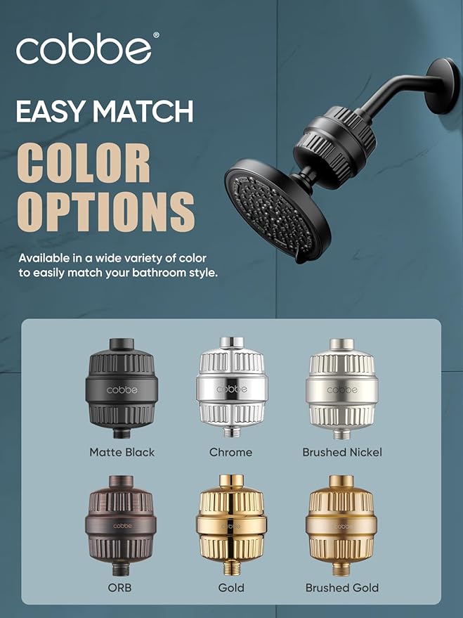 Cobbe HD HEAVY DUTY High Output Shower Filter – 99% REMOVAL Shower Head Filter for Hard Water, Heavy Metals, Chlorine and Harmful Substance, Improve your skin and hair - Oil Rubbed Bronze