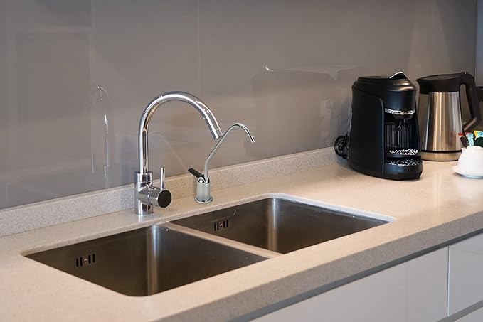 Watts Premier Standard Non-Air Gap Auxiliary Faucet with 1/4" Supply Tubing Connection for RO Reverse Osmosis Water Filtration Systems, Touch N'Flow Spring Loaded Handle, Medium, Chrome