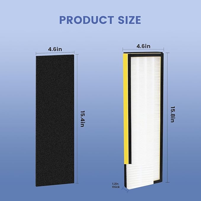 4 Pack FLT4825 Filter Replacement with 8 Pre-Filters Compatible with Guardian Air Purifier AC4825 AC4300 AC4800 AC4900 AC4850,H13 Filter