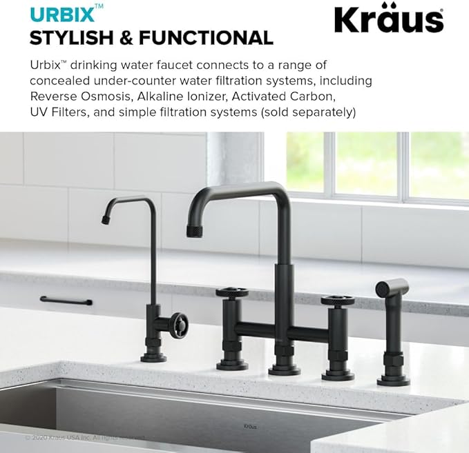 KRAUS Urbix 100% Lead-Free Kitchen Water Filter Faucet in Matte Black, FF-101MB