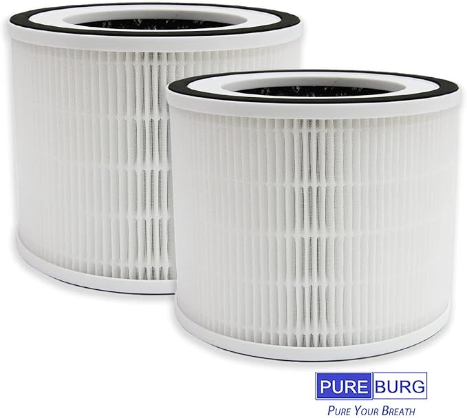 PUREBURG Replacement True HEPA Filters Compatible with Homintell Navigator & afloia Zoe Air Purifier,2-Pack H13 4-Stage Filtration Activated carbon 2-IN-1 Air Clean