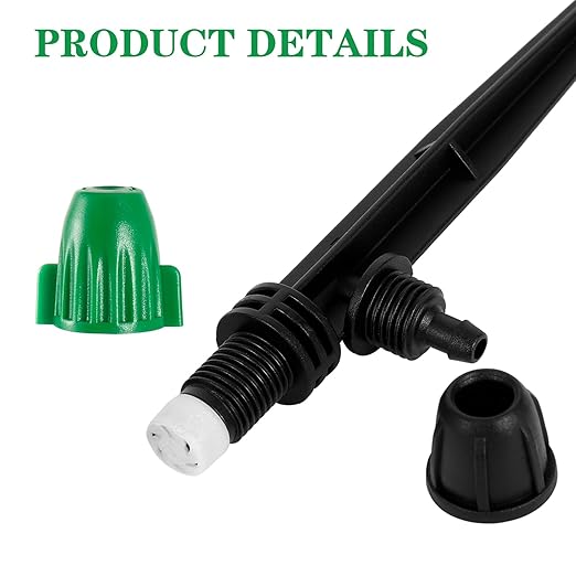 1/4" Drip Irrigation Spray Emitters Leak-Proof 30PCS Adjustable Spray Emitters with Lock Barbed 6" Sturdy Stake for (4-7mm) Garden,Raised Garden Bed,Greenhouses(30PCS Misting)