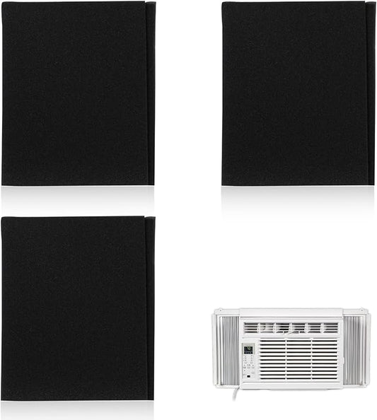 3 Pack Replacement Window Air Conditioner Foam Filter Pad Compatible with FRIEDRICH, GE, HEPA, Next Gen AC Window Unit Purifier, Cut to Fit Washable Reusable Carbon Pad Air Purifier Filters, 1285234