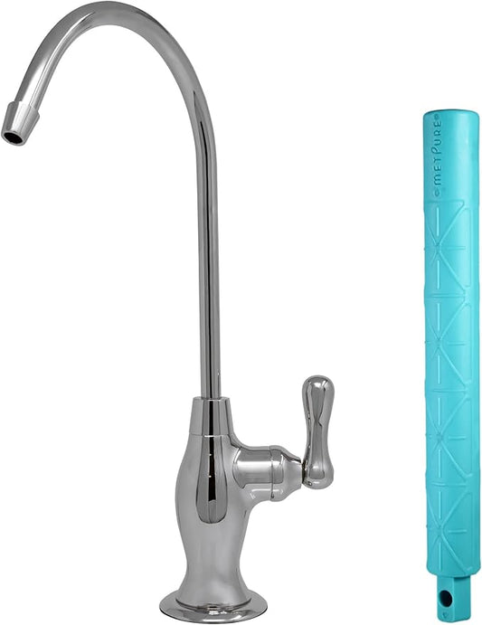 Non-airgap RO Faucet Reverse Osmosis Drinking Water Filtration System Water Dispenser Spout (Polished Nickel). Vase Style with Faucet Wrench RO-FW148. NSF Certified.