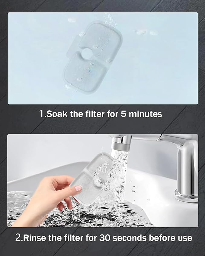 Cat Water Fountain Filter Replacements, Pet Replacement Water Filters for Petlibro Dockstream PLWF105 PLWF115 PLWF005 & Smart PLWF305, 24-Pack Filters Compatible with Petlibro Dockstream Fountain