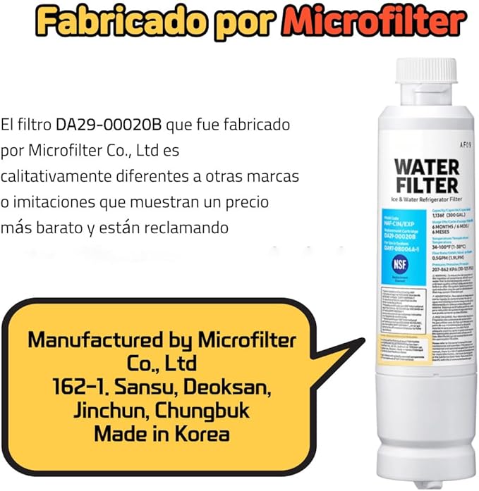 Replacement Refrigerator Water Filter, Compatible with DA29-00020B, DA97-08006A-1, HAF-CIN/EXP, 2 Pack