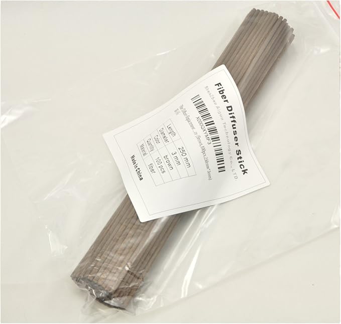 100 Pieces Fiber Reed Diffuser Replacement Refill Sticks (10" x 3mm, Brown)