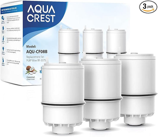3 Pack Faucet Filter Replacement for All PUR®Plus, PUR® Water Filter Replacement, Pur® Filter Replacement RF-3375, NSF 42 Certified, 900-Gallon Long Lifespan, AQUA CREST