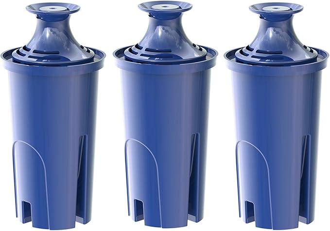 Alkaline Water Filter, Replacement for Brita® Filter, Pitchers and Dispensers, Classic 35557, OB03, Mavea® 107007, Replacement for Brita® Pitchers Grand, Lake, Capri, Wave and More (3 Pack)