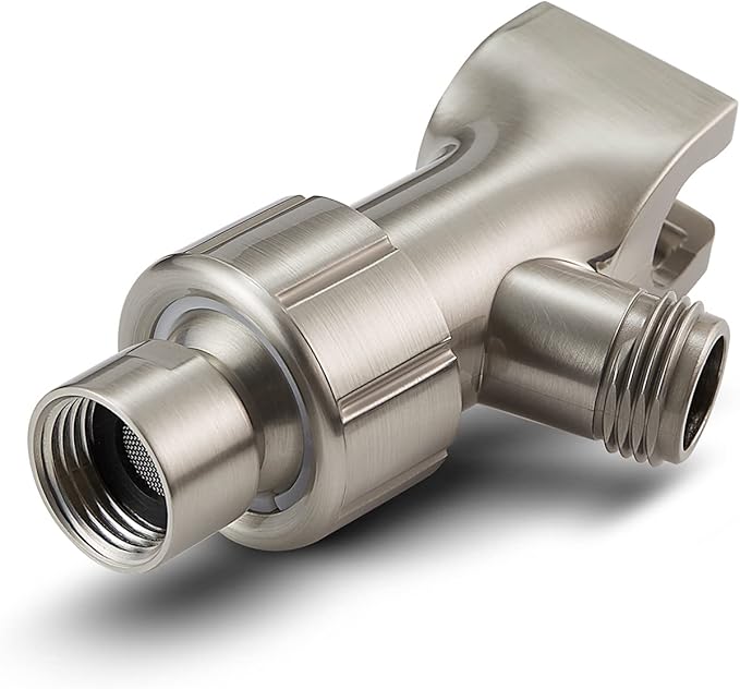 Handheld Shower Head, 6 Spray Setting High Pressure Shower Head with Brass Swivel Ball Bracket and Extra Long Stainless Steel Hose, Brushed Nickel, 5"