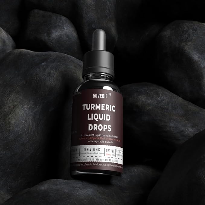 Turmeric Liquid Extract Supplement with Black Pepper & Ginger,Turmeric Root Tincture - 60 Servings, 250mg per Serving