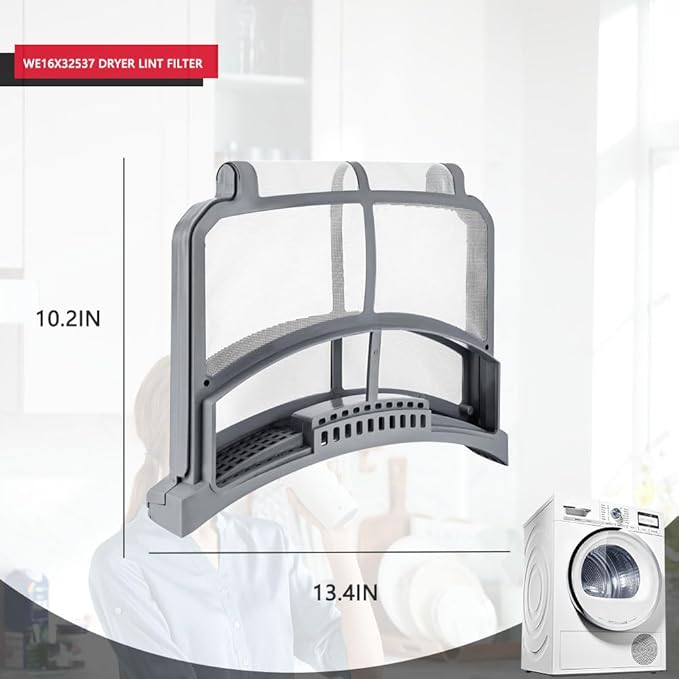 WE16X32537 Dryer Lint Filter, for GE Dryer Lint filter Replacement, for GE Dryer Lint Filter Replacement - Replaces WE16X29597 AP7205579 PS12743423 EAP12743423 PS16873779 (with Brush)