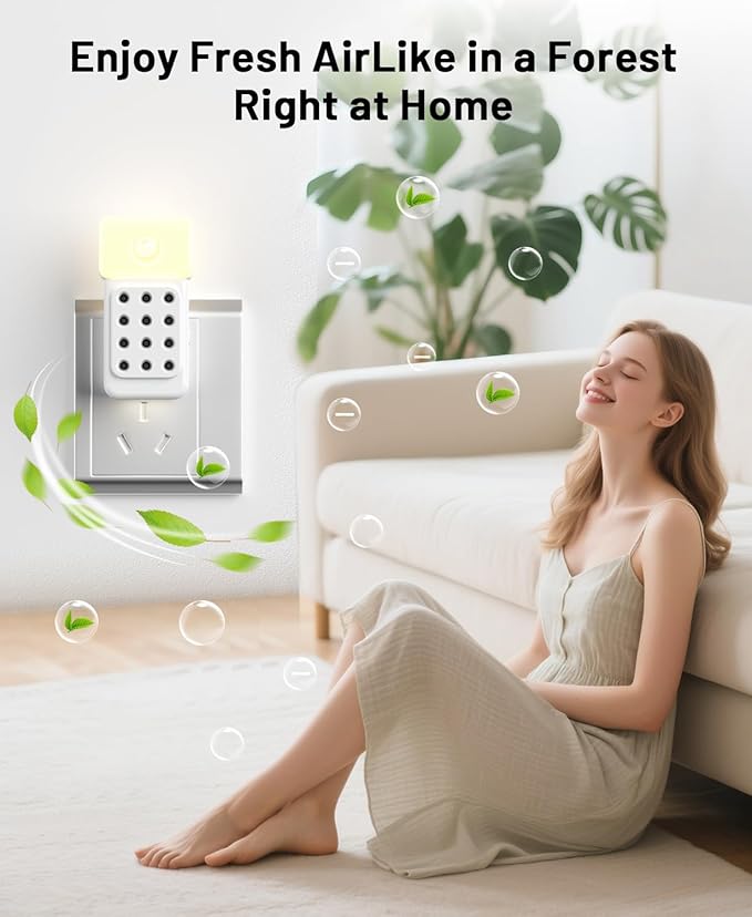 ySky Plug In Air Purifier for Home(3Packs), Negative Ion Air purifiers with LED Motion Sensor Night Light,Quiet Mini Air Ionizers for home,Bathroom,Bedroom,Portable Air ionizer for Odor,Pet smell