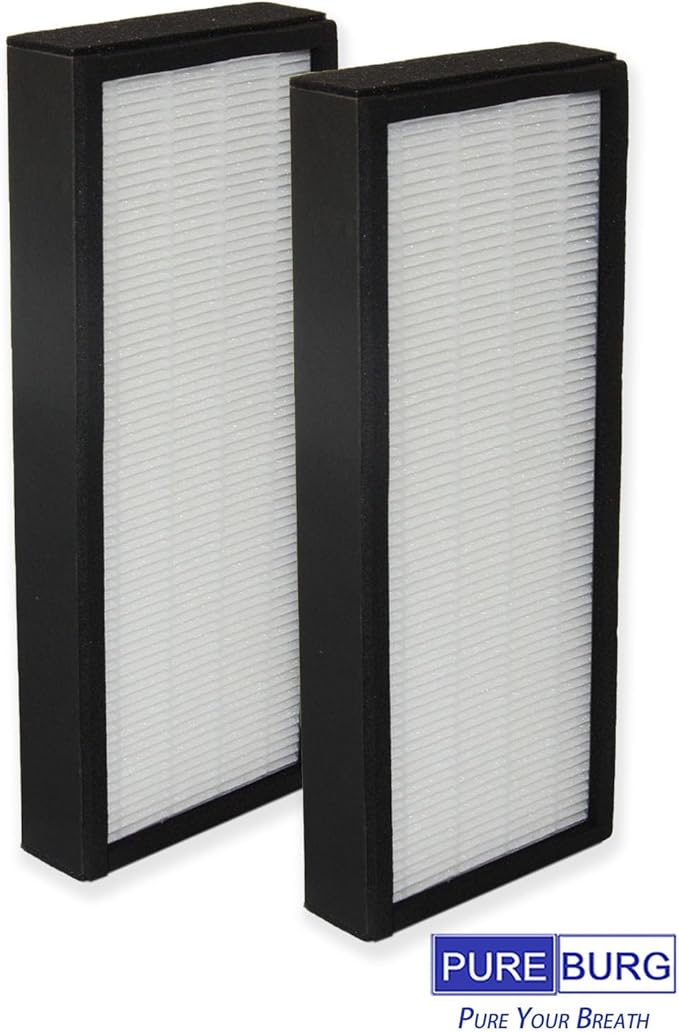 PUREBURG F1702HE Replacement Filter Compatible with Hunter HT1702 10200 Air Purifier, Part F1702HE/2 (30612), 2-Pack H13 HEPA Activated Carbon 2-in-1