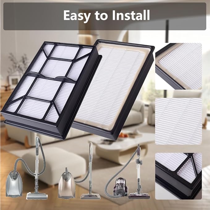 4 Pcs EF-9 HEPA Filter Replacement Vacuum Parts for Kenmore 53296, Vacuum Filters Compatible with Kenmore 21814 81714 BU1017 22614 31140, Filter Replacement Upright Vacuum Filters with 4 Type Q/C Bags