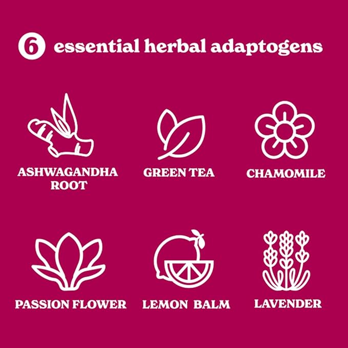 Tranquini Calming Drink With Herbal Adaptogens | Sparkling Water Stress Relief Beverage | Sugar Free, Non Alcoholic, Gluten Free, Vegan - 250ml Hibiscus (24 cans)